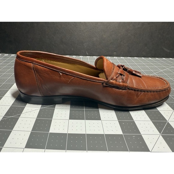 Santoni penny loafers Tassel Brown Leather Dress Mens Shoes Size‎ 8.5 EE main image 14